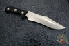 Microtech Arbiter Fixed Blade- Black Handle- Stonewash Full Serrated Blade 104-12
