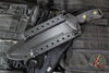 Microtech Arbiter Fixed Blade Knife- Black G-10 Scales- Jungle Camo Finished Plain Edge Blade 104-1 JUCS