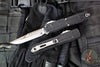 Microtech Ultratech ZBP Zero Blade Play OTF Knife- EX Series- Interceptor Edge- Black Finished Handle- Stonewash Finished Blade 1117EX-10 S