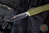 Microtech Ultratech OTF Knife- GEN III ZBP- Hellhound Edge- OD Green Handle- Black Finished Blade 1119-1 OD