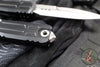 Microtech Ultratech ZBP Zero Blade Play OTF Knife- EX Series- Bayonet Edge- Black Handle- Stonewash Blade 1120EX-10 S