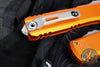 Microtech Ultratech OTF Knife- GEN IV- Single Edge- Orange Handle- Apocalyptic Finished Blade 11214-10 APOR