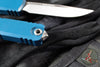 Microtech Ultratech OTF Knife- GEN IV- Single Edge- Deep Ocean Finished Handle- Stonewash Finished Blade 11214-10 DO