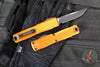Microtech Ultratech OTF Knife- GEN IV- Single Edge- Orange Handle- Black Finished Plain Edge Blade 11214-1 OR