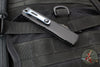 Microtech Ultratech ZBP Zero Blade Play OTF Knife- Double Edge- Black Handle- Baker Forge Blued Icestorm Damascus Blade 1122-16 MS2