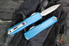 Microtech Ultratech OTF Knife- GEN IV- Double Edge- Deep Ocean Handle- Stonewash Finished Blade 11224-10 DO