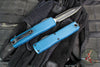 Microtech Ultratech OTF Knife- GEN IV- Double Edge- Deep Ocean Finished Handle- Black Finished Plain Edge Blade 11224-1 DO