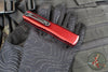 Microtech Ultratech OTF Knife- GEN IV- Double Edge- Merlot Handle- Black Finished Plain Edge Blade 11224-1 MR