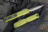 Microtech Ultratech OTF Knife- GEN IV- Double Edge- OD Green Handle- Black Finished Plain Edge Blade 11224-1 OD