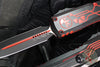 Microtech Ultratech OTF Knife- GEN IV- Double Edge- Red And Black Tron Style Handle- Black Finished Red Trimmed Plain Edge Blade- Tritium Inlaid Button 11224-1 RDROS