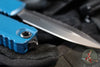Microtech Ultratech OTF Knife- GEN IV- Double Edge- Deep Ocean Finished Handle- Black Finished Full Serrated Edge Blade 11224-3 DO