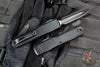 Microtech Ultratech OTF Knife- GEN IV- Tactical- Double Edge- Black Handle- Black Finished Full Serrated Edge Blade 11224-3 T