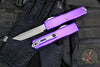 Microtech Ultratech OTF Knife- GEN IV- Tanto Edge- Purple Handle- Apocalyptic Finished Blade 11234-10 APPU