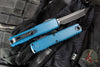 Microtech Ultratech OTF Knife- GEN IV- Tanto Edge- Deep Ocean Finished Handle- Black Finished Blade 11234-1 DO