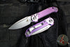 Marfione Select LUDT OTS Knife- Single Edge- Purple Haze Anodized Frag Pattern Titanium Handle- Stonewash Plain Edge Blade 1135-10 FRMS5