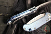Marfione Select LUDT OTS Knife- Single Edge- Ice Blue Anodized Smooth Titanium Handle- Stonewash Plain Edge Blade- Blue Anodized Titanium Backstrap 1135-10 MS11