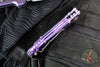 Marfione Select LUDT OTS Knife- Single Edge- Purple Haze Anodized Smooth Titanium Handle- Stonewash Plain Edge Blade- Purple Backstrap 1135-10 MS9