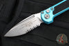 Microtech  LUDT OTS Knife- Turquoise Handle- Stonewash Part Serrated Blade 1135-11 TQ