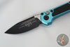 Microtech LUDT OTS Knife- Turquoise Finished Handle- Black Plain Edge Blade 1135-1 TQ