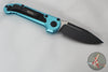 Microtech LUDT OTS Knife- Turquoise Finished Handle- Black Plain Edge Blade 1135-1 TQ