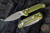 Microtech LUDT- Ram Lok Manual- Single Edge- Frag Pattern OD Green Finished Aluminum Handle- Stonewash Blade 1135RL-10 FROD
