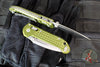 Microtech LUDT- Ram Lok Manual- Single Edge- Frag Pattern OD Green Finished Aluminum Handle- Stonewash Blade 1135RL-10 FROD