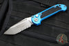 Microtech LUDT OTS Knife- Tanto Edge- Blue Handle- Apocalyptic Part Serrated Blade 1136-11 APBL