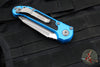 Microtech LUDT OTS Knife- Tanto Edge- Blue Handle- Apocalyptic Part Serrated Blade 1136-11 APBL