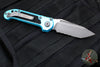 Microtech LUDT OTS Knife- Tanto Edge- Turquoise Handle- Apocalyptic Part Serrated Blade 1136-11 APTQ
