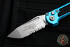 Microtech LUDT OTS Knife- Turquoise Handle- Stonewash Part Serrated Blade 1136-11 TQ