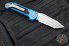 Microtech LUDT OTS Knife- Tanto Edge- Blue Handle- Apocalyptic Full Serrated Blade 1136-12 APBL