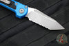 Microtech LUDT OTS Knife- Tanto Edge- Blue Handle- Apocalyptic Full Serrated Blade 1136-12 APBL