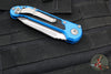 Microtech LUDT OTS Knife- Tanto Edge- Blue Handle- Apocalyptic Full Serrated Blade 1136-12 APBL