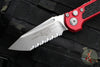 Microtech LUDT OTS Knife- Tanto Edge- Red Handle- Apocalyptic Full Serrated Blade 1136-12 APRD