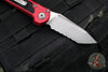 Microtech LUDT OTS Knife- Tanto Edge- Red Handle- Apocalyptic Full Serrated Blade 1136-12 APRD