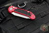 Microtech LUDT OTS Knife- Tanto Edge- Red Handle- Apocalyptic Full Serrated Blade 1136-12 APRD