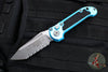 Microtech LUDT OTS Knife- Tanto Edge- Turquoise Handle- Apocalyptic Full Serrated Blade 1136-12 APTQ