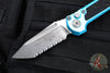 Microtech LUDT OTS Knife- Tanto Edge- Turquoise Handle- Apocalyptic Full Serrated Blade 1136-12 APTQ