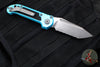Microtech LUDT OTS Knife- Tanto Edge- Turquoise Handle- Apocalyptic Full Serrated Blade 1136-12 APTQ
