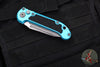 Microtech LUDT OTS Knife- Tanto Edge- Turquoise Handle- Apocalyptic Full Serrated Blade 1136-12 APTQ