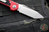 Microtech LUDT OTS Knife- Tanto Edge- Red Handle- Stonewash Full Serrated Blade 1136-12 RD