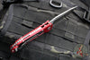 Microtech LUDT OTS Knife- Tanto Edge- Red Handle- Stonewash Full Serrated Blade 1136-12 RD