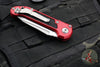 Microtech LUDT OTS Knife- Tanto Edge- Red Handle- Stonewash Full Serrated Blade 1136-12 RD