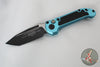 Microtech LUDT OTS Knife- Tanto Edge- Turquoise Handle- Black Plain Edge Blade 1136-1 TQ