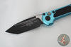 Microtech LUDT OTS Knife- Tanto Edge- Turquoise Handle- Black Plain Edge Blade 1136-1 TQ