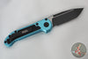 Microtech LUDT OTS Knife- Tanto Edge- Turquoise Handle- Black Plain Edge Blade 1136-1 TQ