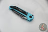 Microtech LUDT OTS Knife- Tanto Edge- Turquoise Handle- Black Plain Edge Blade 1136-1 TQ