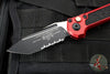 Microtech LUDT OTS Knife- Gen III- Red Handle- Black Part Serrated Blade 1136-2 RD