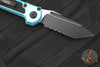 Microtech LUDT OTS Knife- Tanto Edge- Turquoise Handle- Black Part Serrated Blade 1136-2 TQ