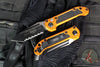 Microtech LUDT OTS Knife- Orange Handle- Black Full Serrated Blade 1136-3 OR